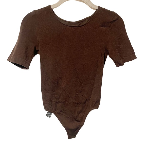Wolford Tops - Wolford Size Small Satin Naturel Thong Bodysuit—FINAL MARK DOWN